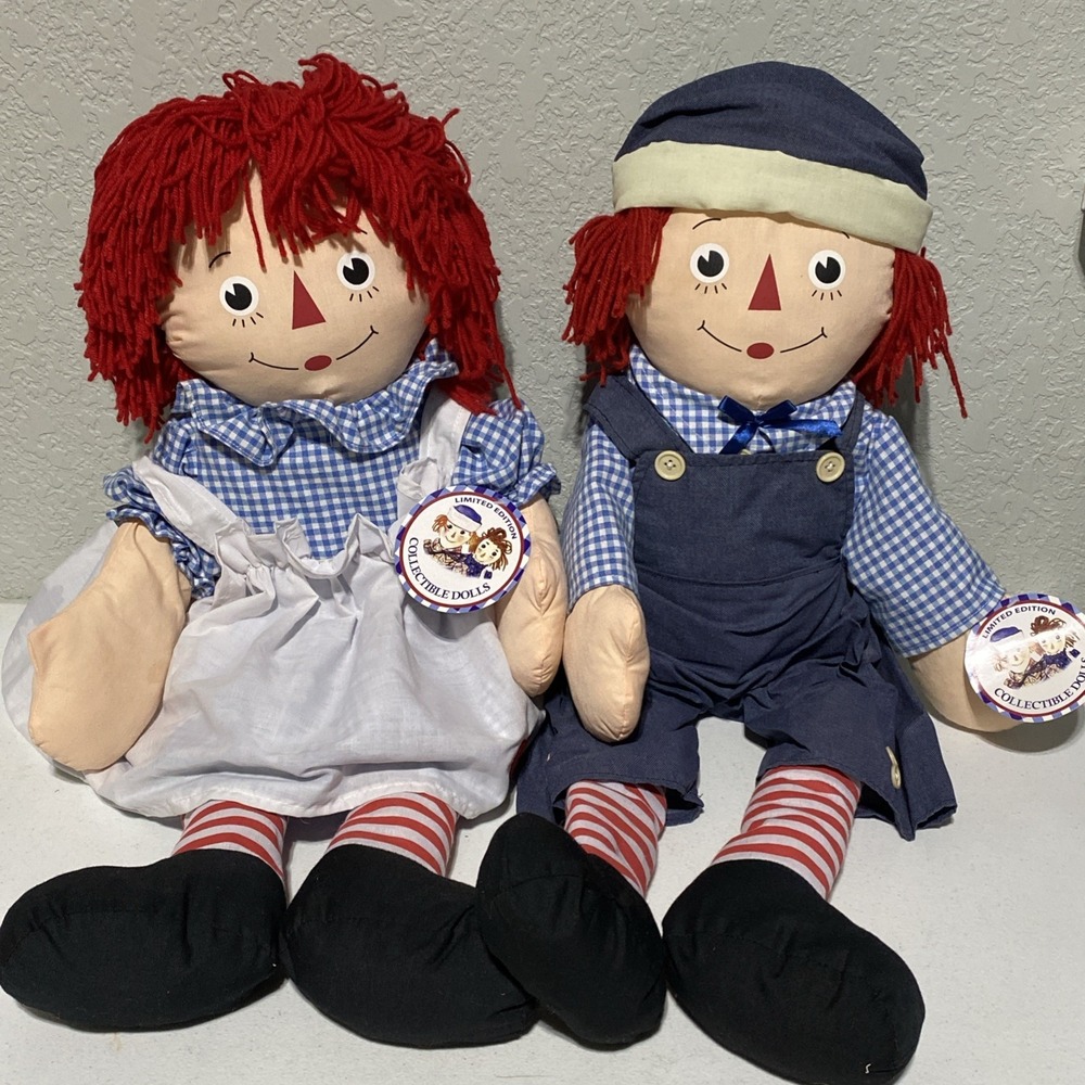 Raggedy Ann & Andy Doll Set Limited Edition Kids Of America Large 28" With Tags